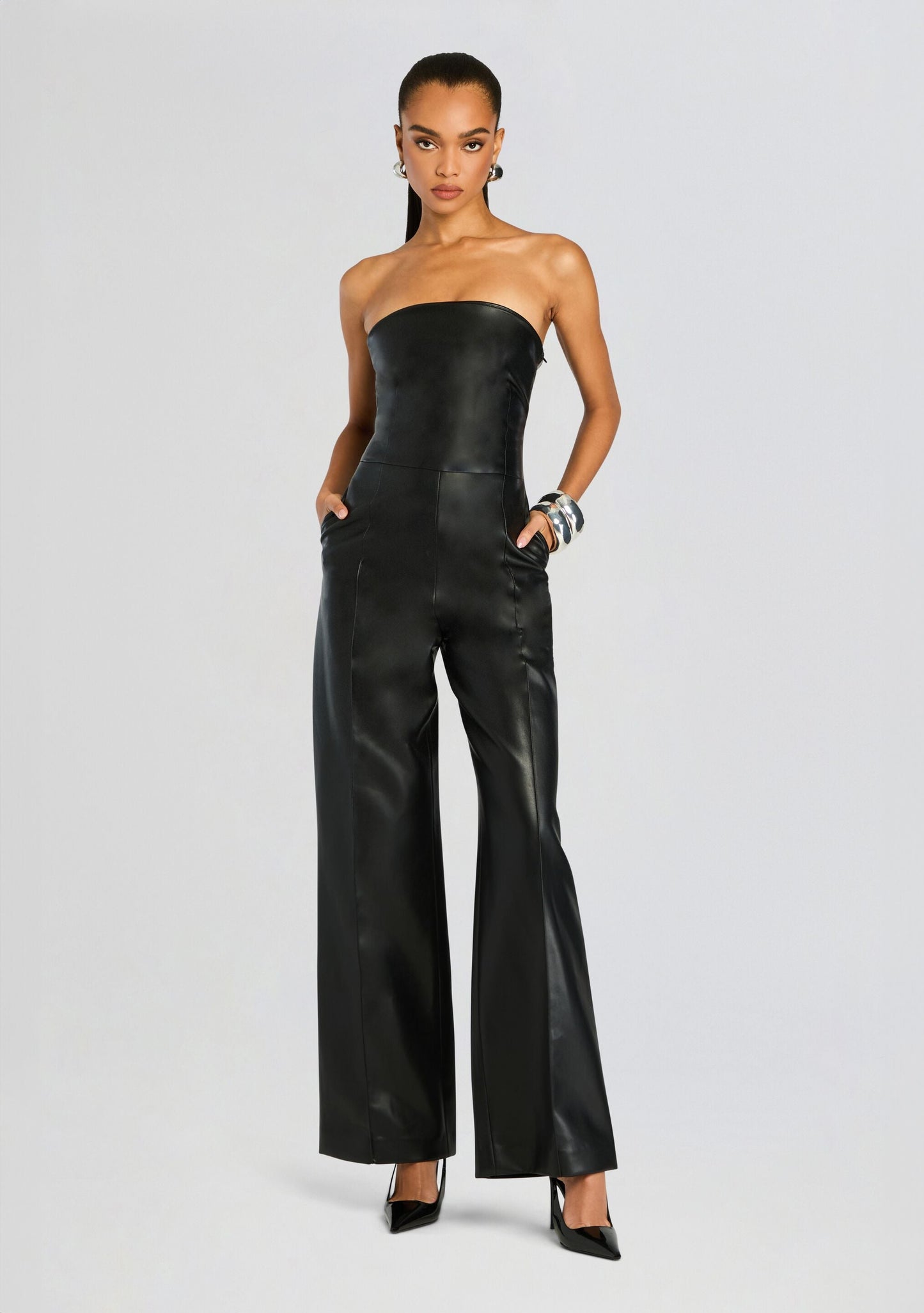 Zoe Vegan Leather Jumpsuit