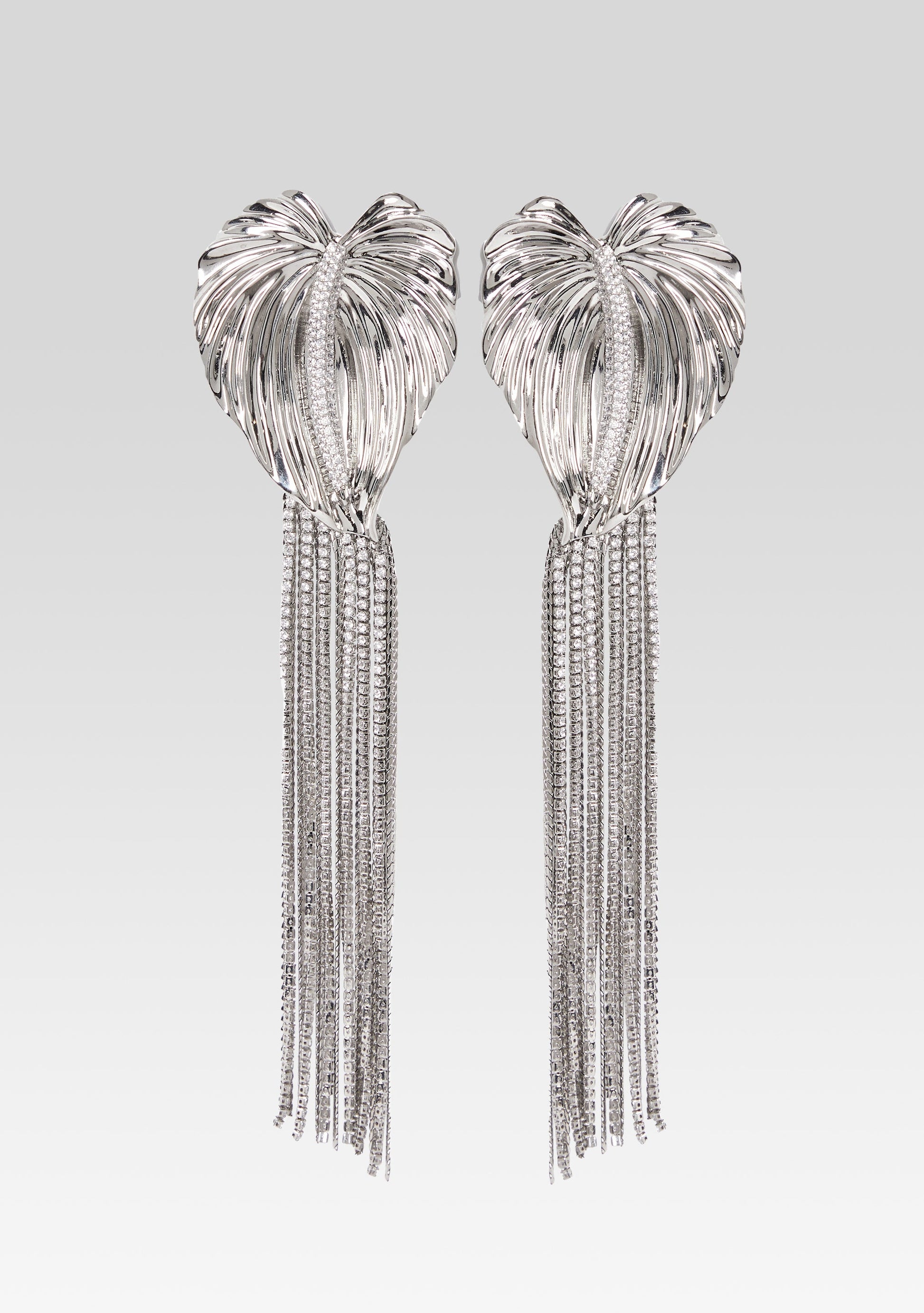  Anthurium Drop Crystal Earring