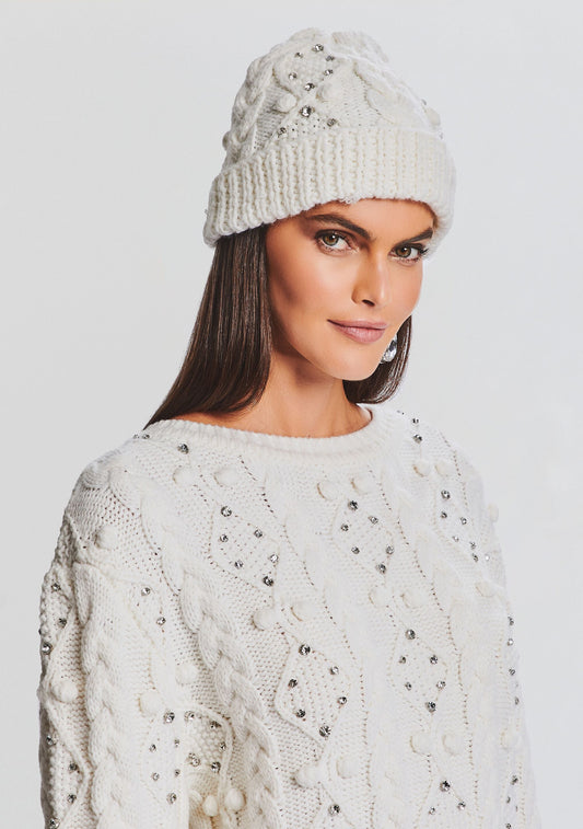  Evia Embellished Knit Hat