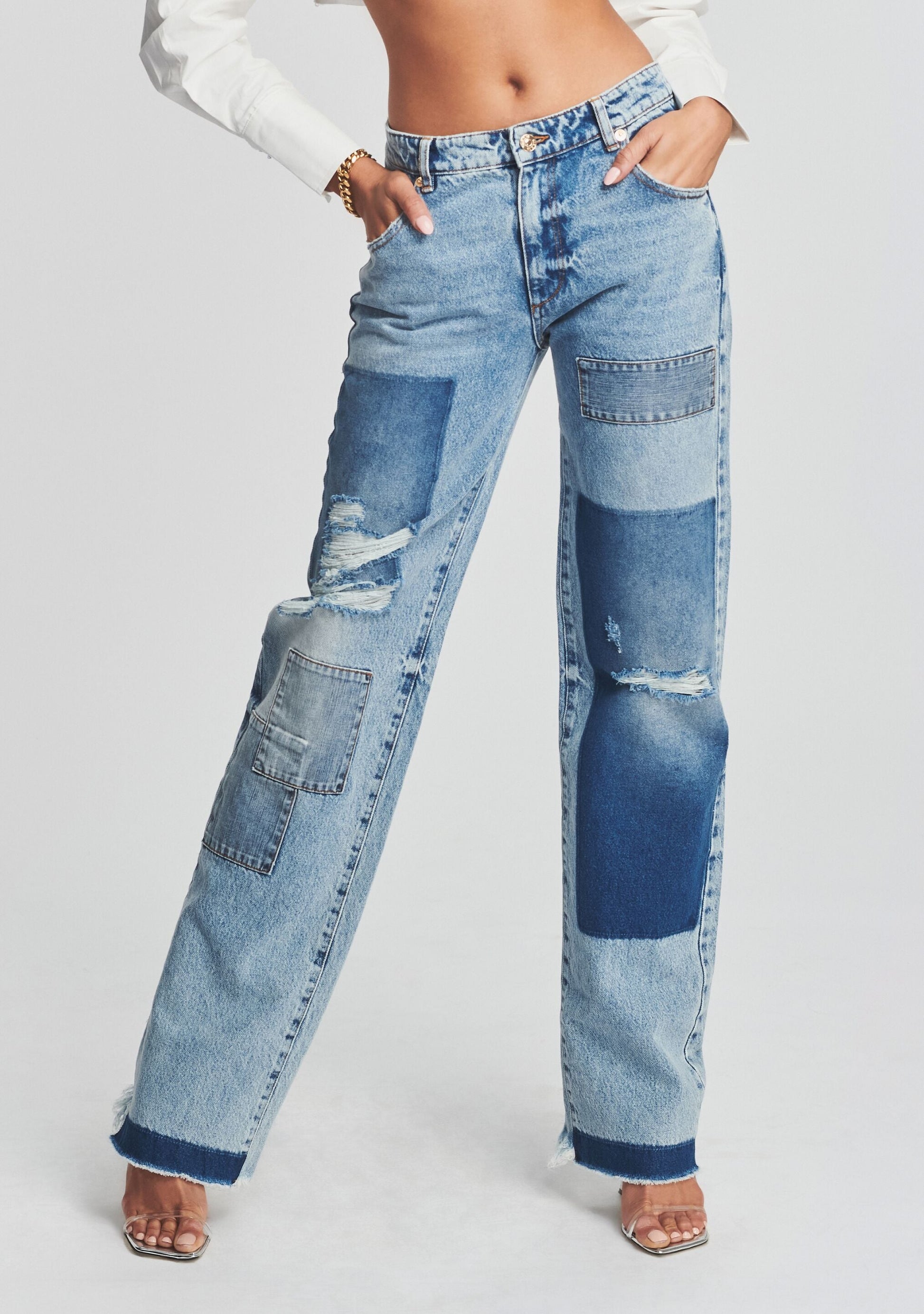 Heidi Straight Leg Patch Jean