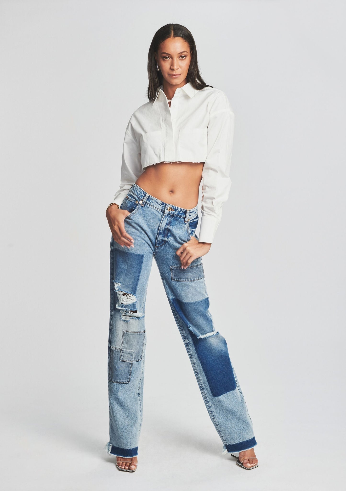  Heidi Straight Leg Patch Jean