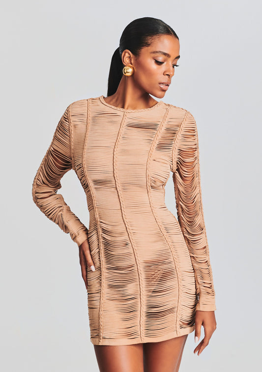  Ebony Suede Leather Dress