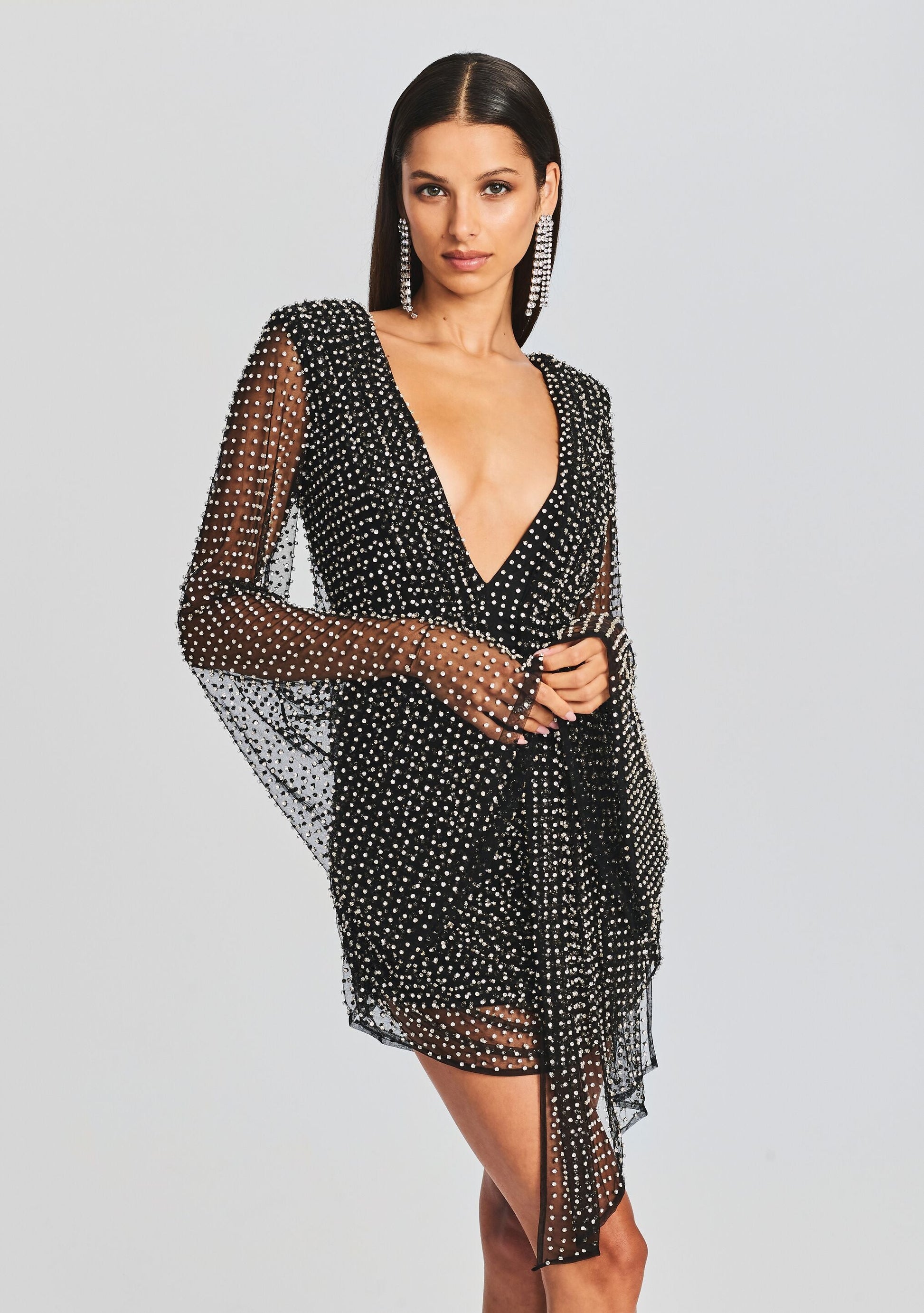  Opal Crystal Embellished Dress
