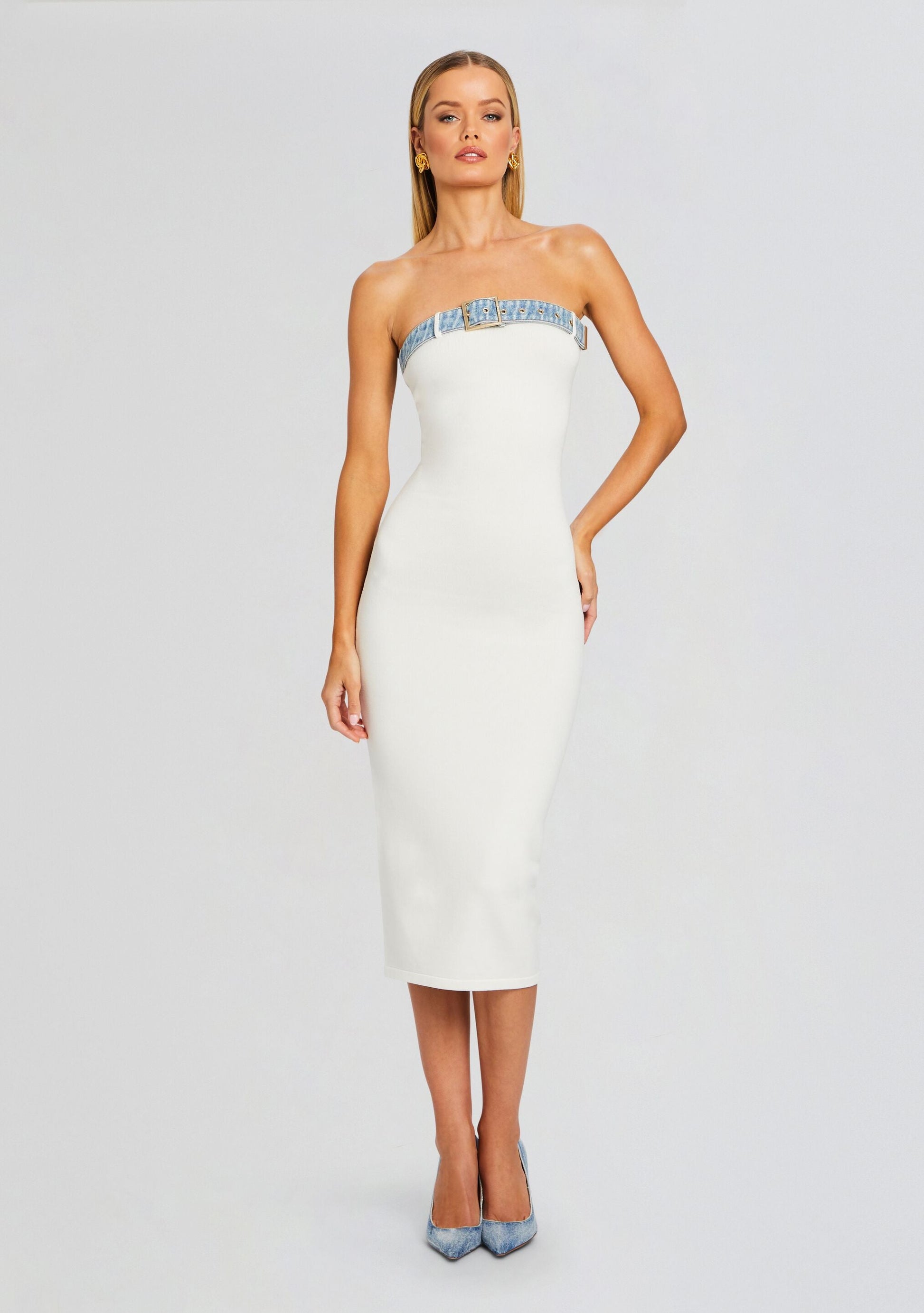  Blanche Knit Denim Dress