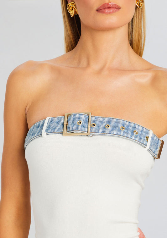  Blanche Knit Denim Dress