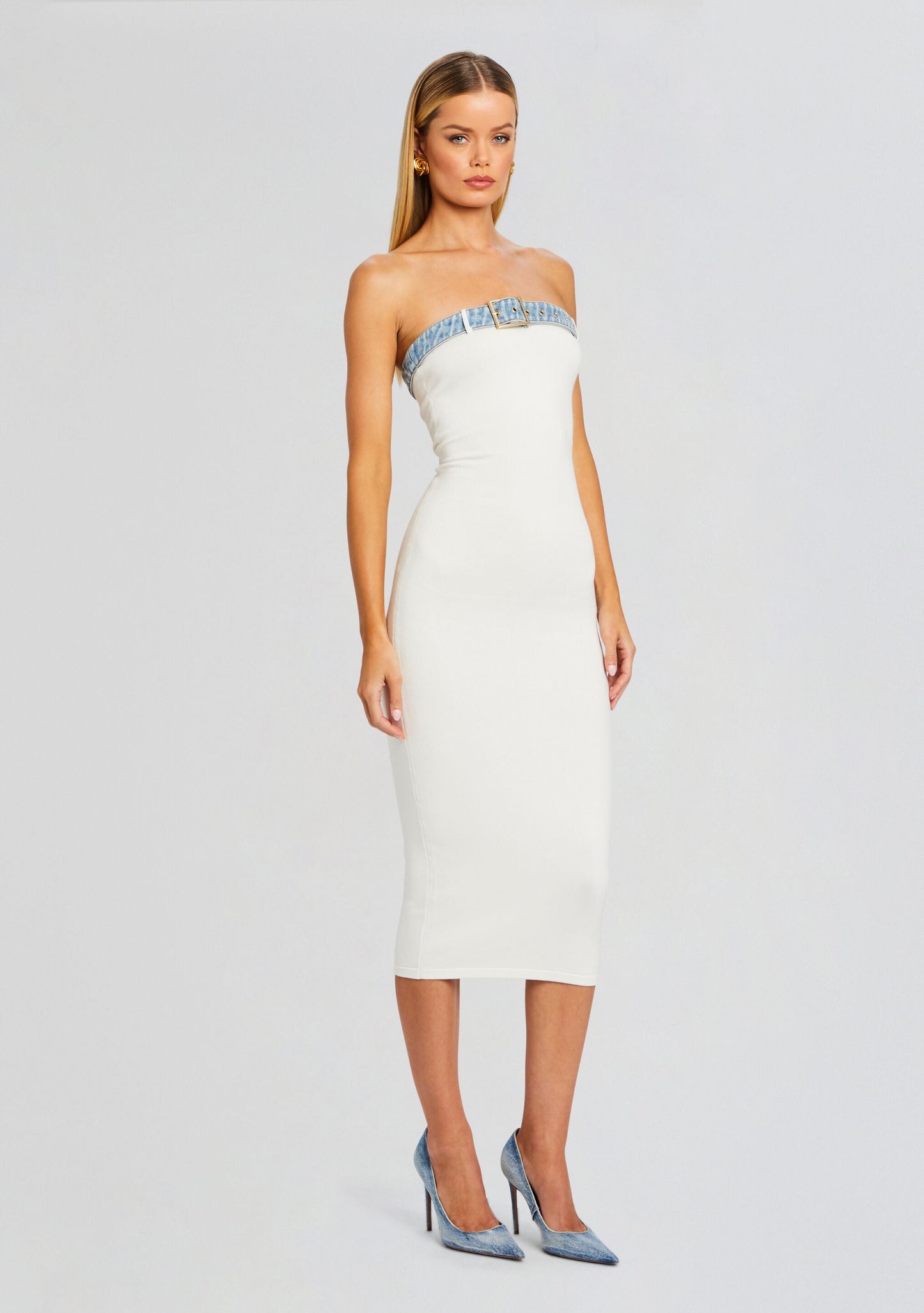  Blanche Knit Denim Dress