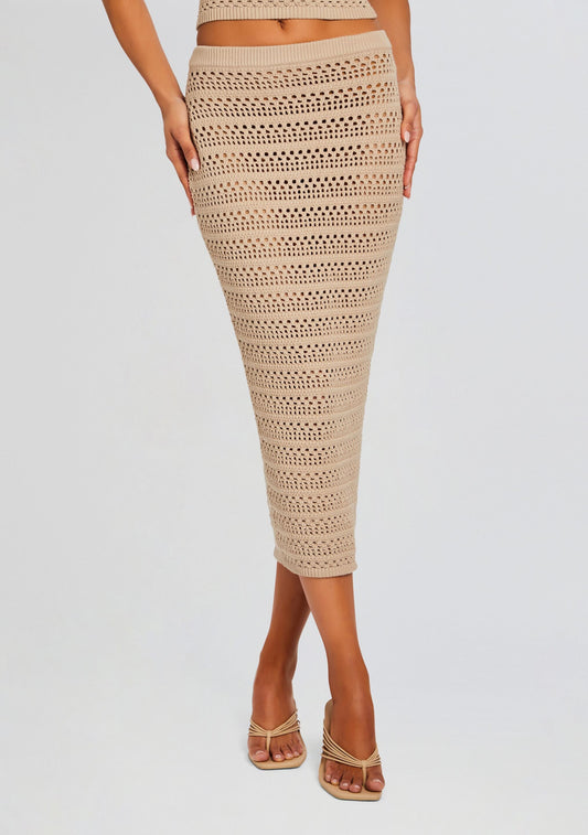  Marjorie Knit Crochet Maxi Skirt