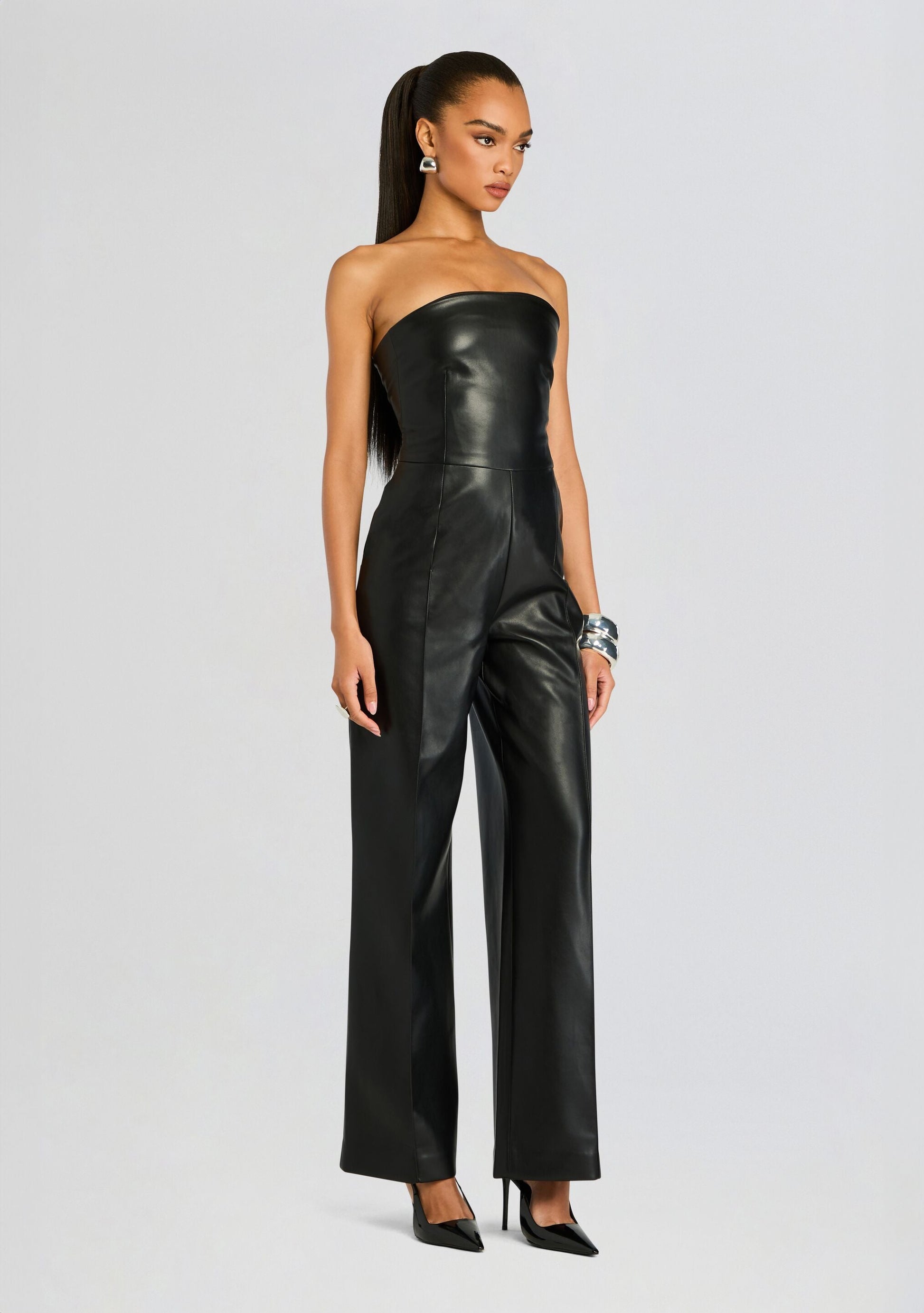  Zoe Vegan Leather Jumpsuit
