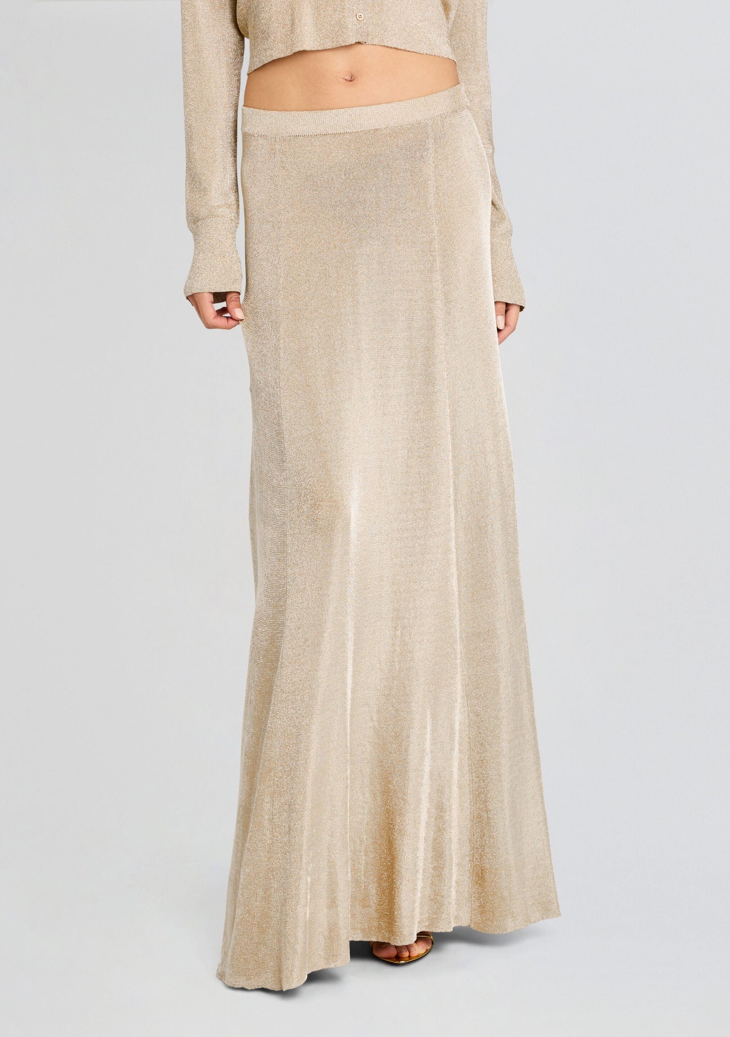  Alice Metallic Knit Maxi Skirt