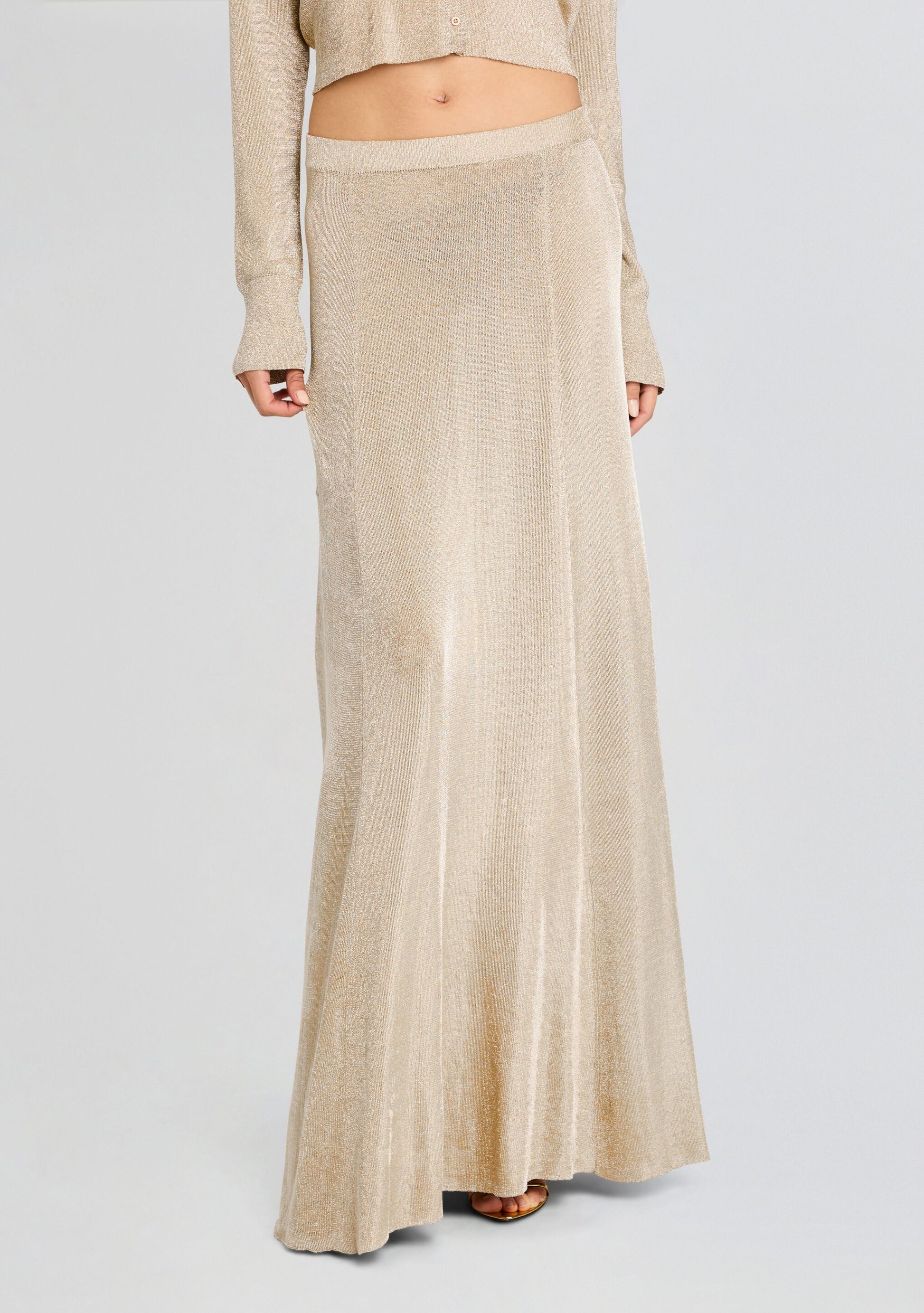  Alice Metallic Knit Maxi Skirt