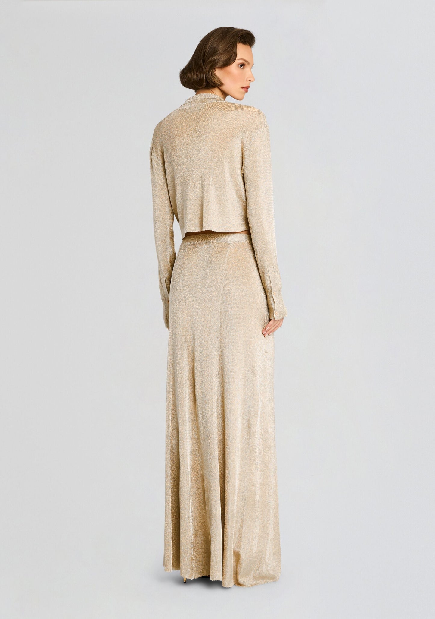  Alice Metallic Knit Maxi Skirt
