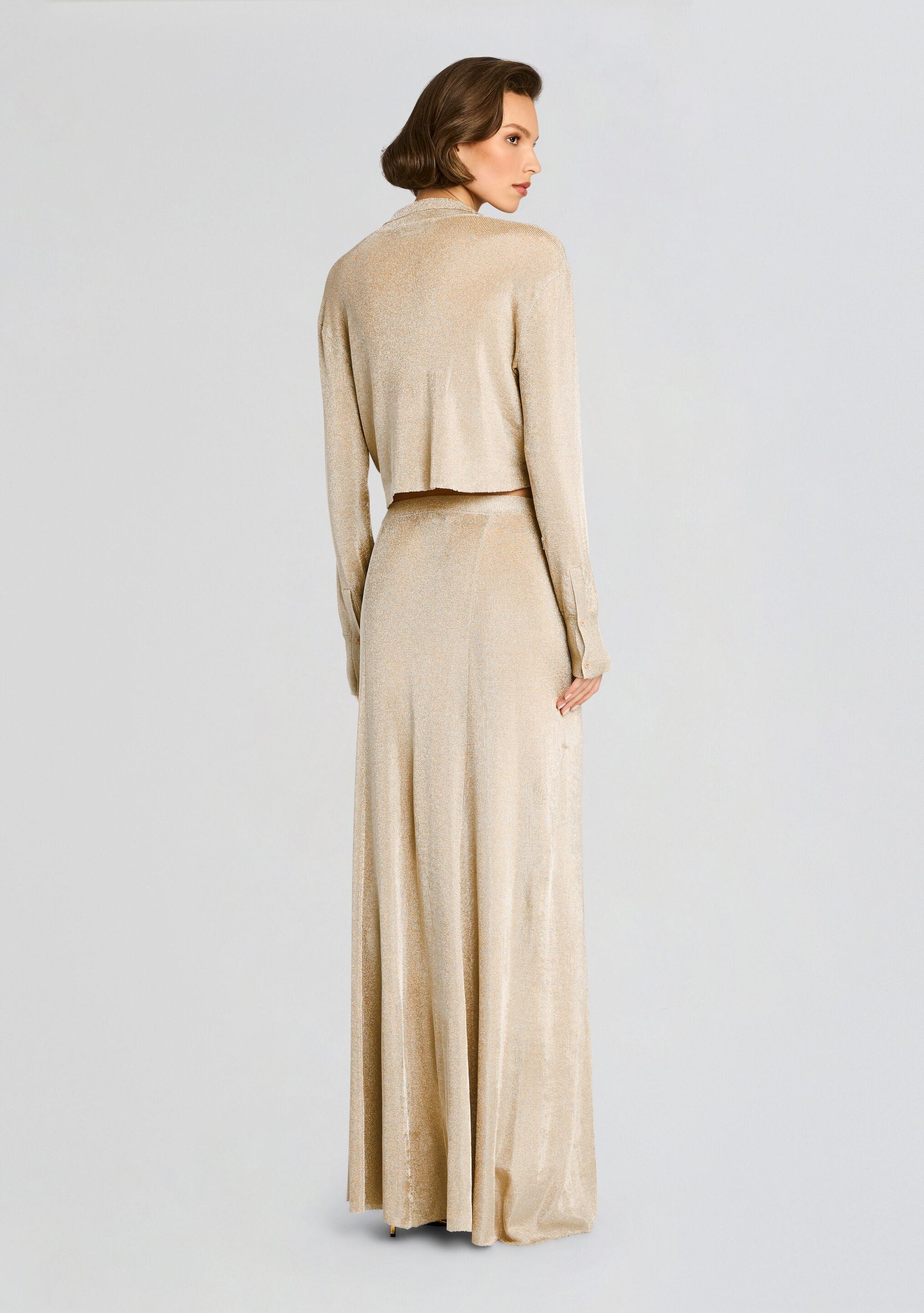  Alice Metallic Knit Maxi Skirt