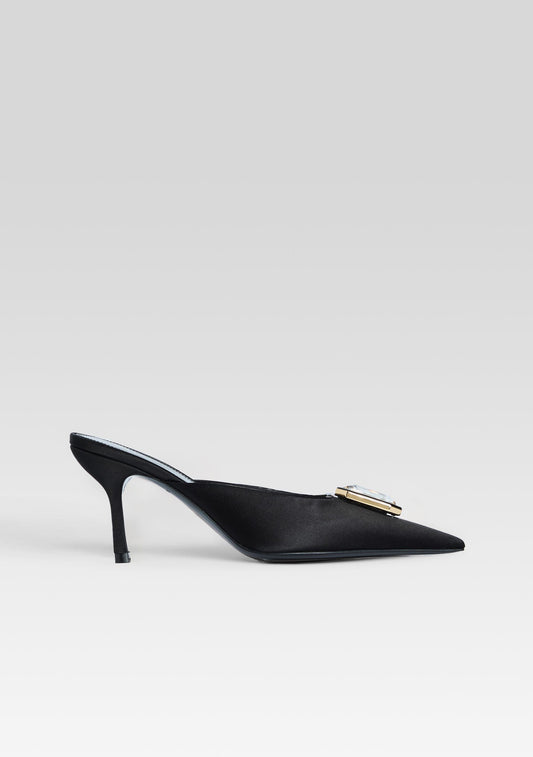  Francesca Satin Kitten Mule