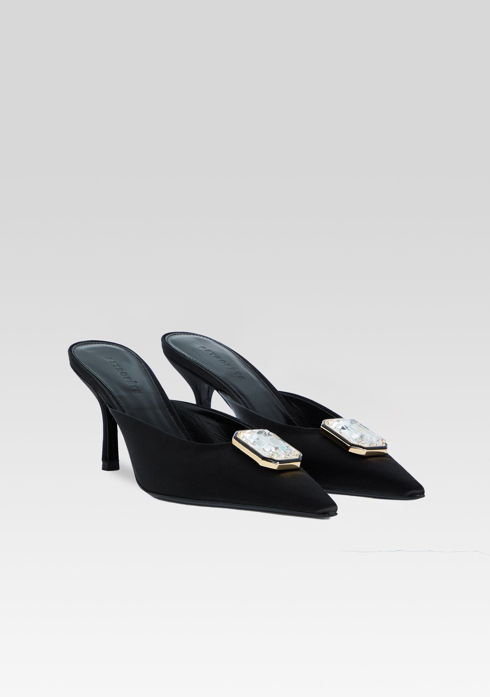  Francesca Satin Kitten Mule