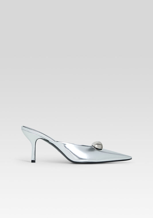  Francesca Leather Kitten Mule