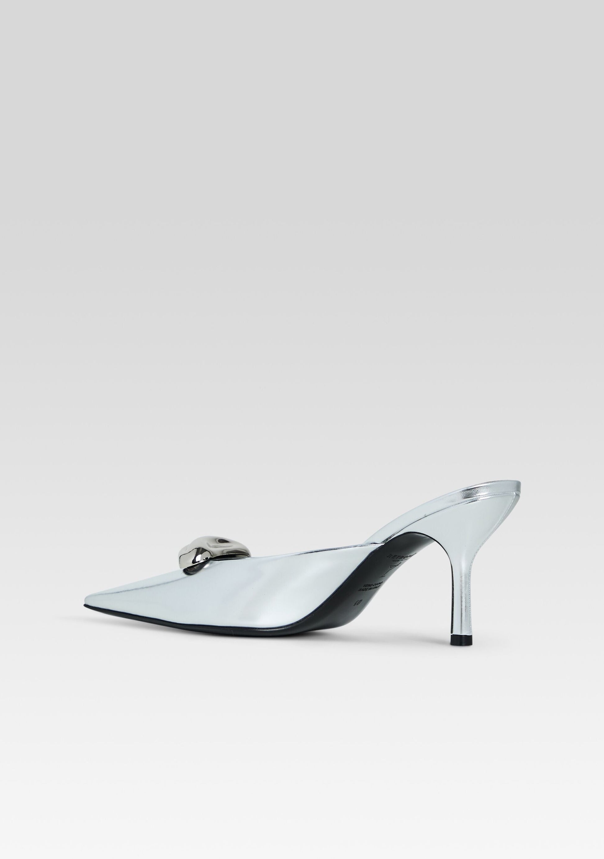  Francesca Leather Kitten Mule
