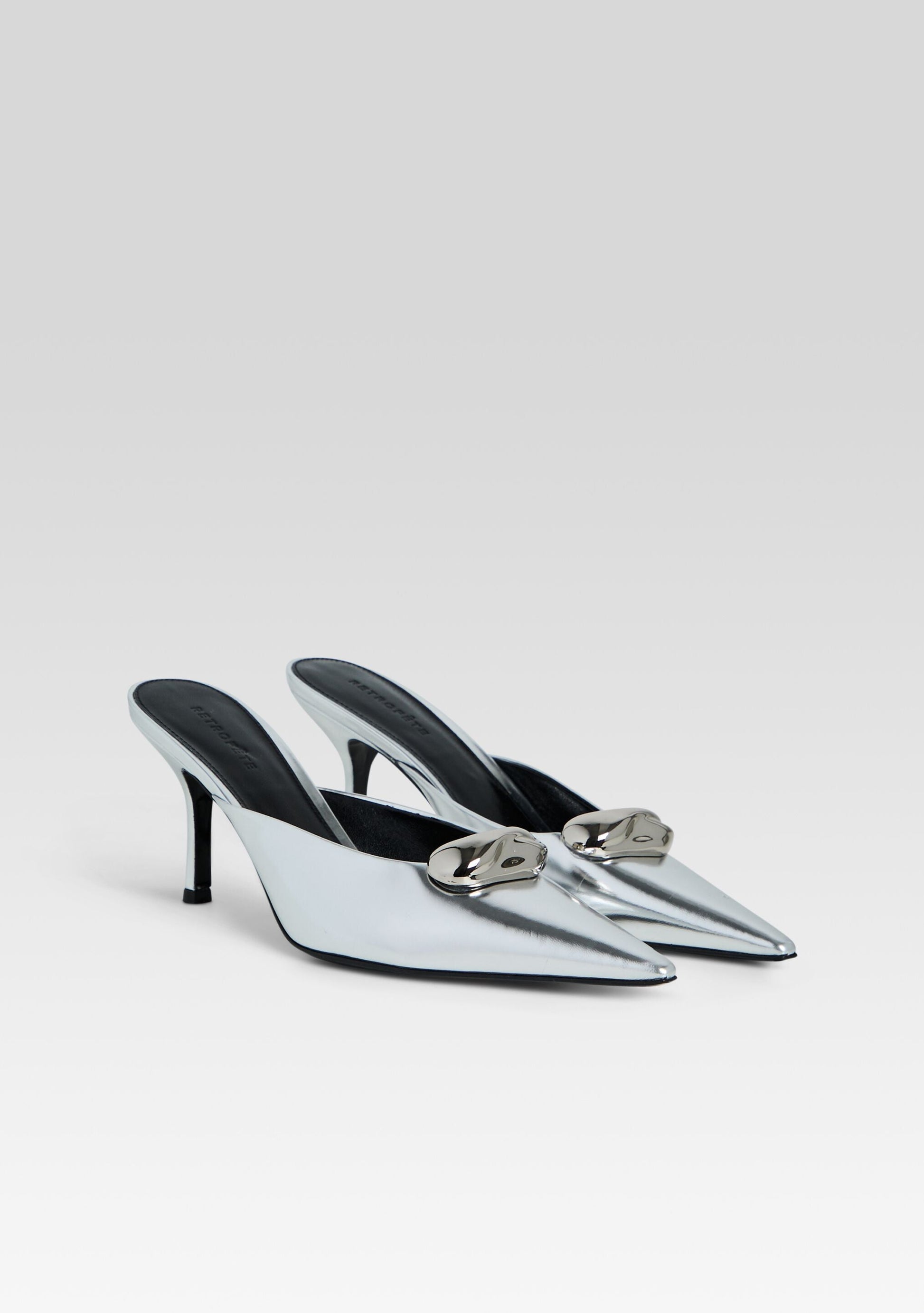  Francesca Leather Kitten Mule
