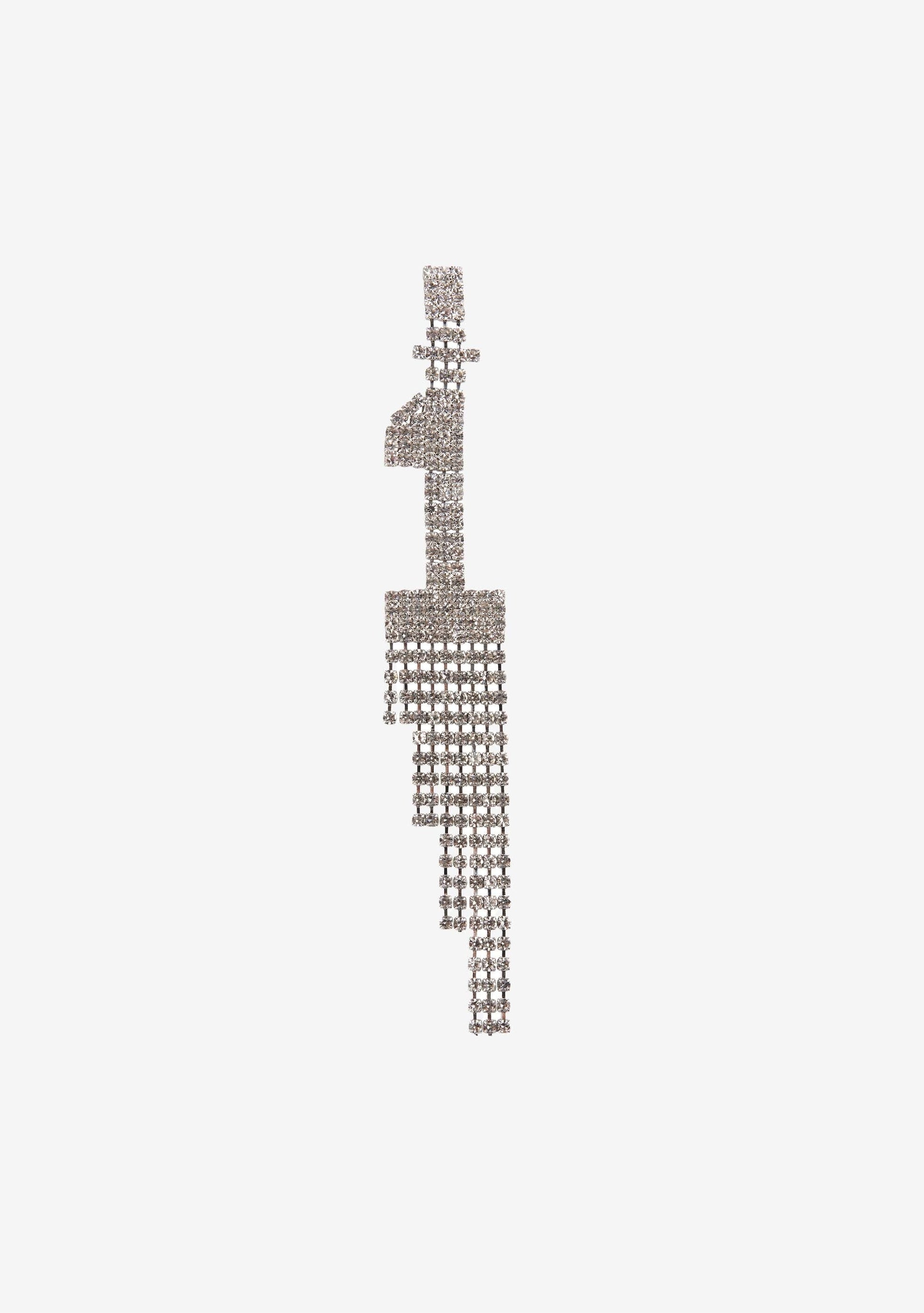  Number Rhinestone Earring