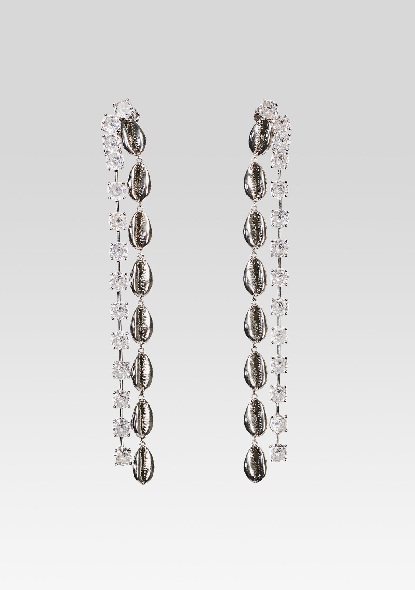  Tyde Crystal Shell Drop Earrings