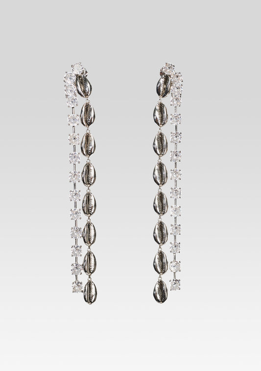  Tyde Crystal Shell Drop Earrings